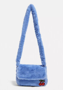 Urban Outfitters Faux Fur Crossbody Bag In Blue
