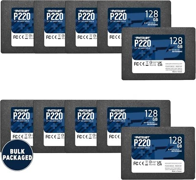 Patriot P220 128GB 2.5" SATA3 6GB/s 550MB/s Internal SSD Laptop/PC/MAC 10PK BULK - Image 1 of 4