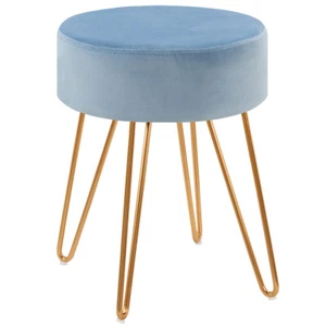 Duhome Modern Makeup Vanity Stool, Small Vanity Chair Velvet Ottoman Stool Pink - Picture 1 of 59