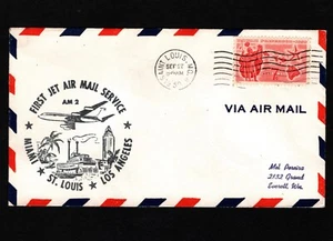 OPC 1959 Primer vuelo de Jet AM 2 St Louis a Los Ángeles 43770 - Imagen 1 de 2