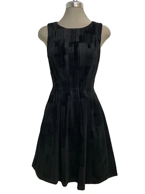 Новый с Ярлыками Calvin Klein шикарный женский Fit & Flare платье черный бархат размер 6 - Изображение 1 из 4