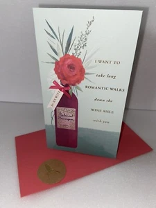 Papyrus Valentine’s Day Card | Bird & Quill | To Wife |Romantic Walks Wine Aisle - Picture 1 of 3