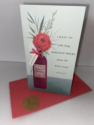 Papyrus Valentine’s Day Card | Bird & Quill | To Wife |Romantic Walks Wine Aisle - Image 1 of 3