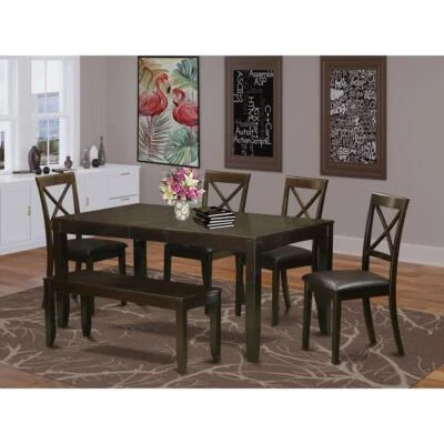 6  PC  Dining  Table  with  bench-Kitchen  Tables  Plus  4  Dining  Chairs ... - Image 1 of 4
