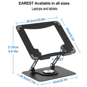360° Rotating Adjutable Metal Laptop Stand Riser Computer Holder Notebook Desk - Picture 1 of 14