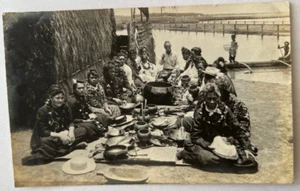 Antique Photo Postcard HAWAII vintage hawaiian TRAVEL souvenir NATIVE POI HAOLE - Picture 1 of 3