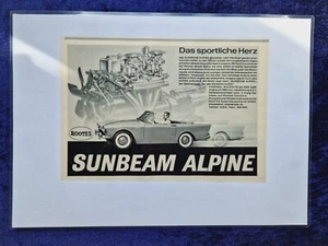 Sunbeam Alpine originale Werbung aus Zeitschrift,  laminiert - Picture 1 of 1