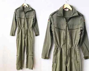 Vintage German Flight Suit Workwear Overalls Jumpsuit Boiler Suit Green - Picture 1 of 10