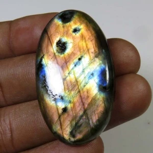 Cabine Multi Flash Labradorite 39x22 mm Pietra Preziosa Naturale Ovale Cabine Lisce LR-284 - Foto 1 di 9