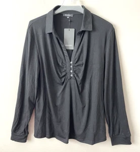 NWT KOJOOIN Women's Size 2XL Rushed Front Long Sleeve Top - Picture 1 of 8