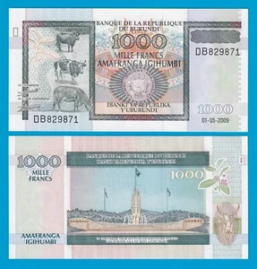 Burundi 1000 Francs 2009 P 46 UNC - Picture 1 of 1