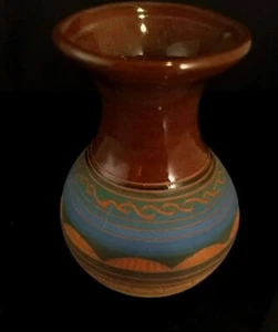 Authentic Native American Navajo Red Clay Small Pottery Jar Signed C Torres - Picture 1 of 12