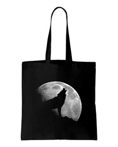 Lobo Y Full Moon Silueta Viento Fuerte Camiseta - Halloween Gótico Alternativa - Imagen 1 de 8