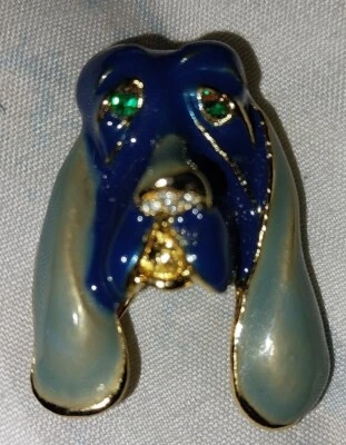 Broche Perro Perro Perro Vintage Azul Esmaltado Pin HALLAZGO RARO 🐕 Perro Azul Foto 1 de 4