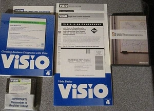 Visio Bundle - Vision 4.0 CD/3.5" Floppies 95/3.1 + Visio Professional 2003 CD - Picture 1 of 6