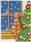 Cross Stitch Kit ~ Design Works Christmas Cat on Windowsill #DW5944