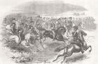 SURREY. The Camp at Chobham-Dragoons retreating 1853 old antique print picture