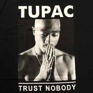 TUPAC Trust Nobody Men's T-Shirt 2XL Black Retro - Picture 1 of 7