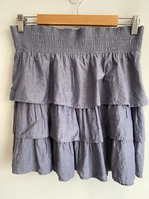 Esprit Skirt Womens Size 8 Blue Elastic Waist PullOn Layered Mini Frill Flowy - Image 1 of 4