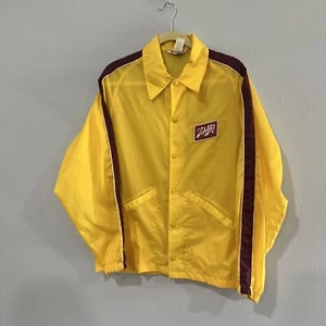 Vintage Schlitz Bier Swingster gelb Druckknopf Jacke Gr. M Made in USA KOSTENLOSER VERSAND - Bild 1 von 16