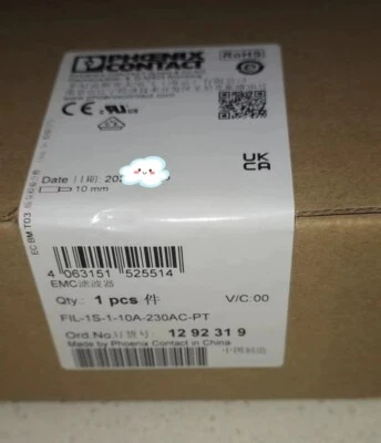 1pcs Phoenix Contact 1292319 EMC Filter FIL-1S-1-10A-230AC-PT - Image 1 of 2