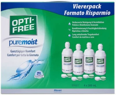 ALCON Opti-Free PureMoist Kontaktlinsenpflegemittel, Systempack, Mega Pack 1200 ml XXL