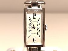 VINTAGE RARE TANK SOLID SILVER 0.800 LADIES WATCH WITH ORG.SILVER BAND "DELBANA"