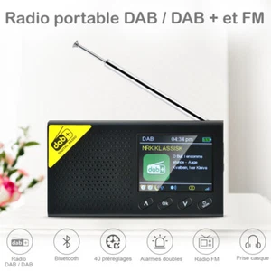 Portable DAB /DAB+ /AM /FM Digital Radio Bluetooth 5.0 Music Player Household - Picture 1 of 11