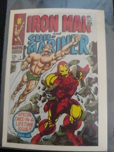 🔥Vintage HTF Iron man & Sub-mariner #1 1984 Marvel Superheroes Card #55 💎 FTCC - Picture 1 of 2