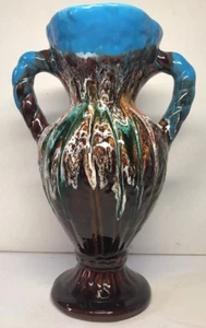 Vintage Vallauris Ceramic Large Retro Vase Unsigned H 28L 19l 13cm - Picture 1 of 10
