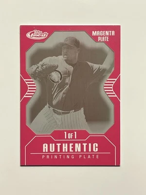 2007 Topps Finest Carlos Zambrano 1/1 Magenta Printing Plate 1/1 Chicago Cubs  - Image 1 of 2