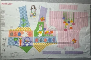 Vintage 1980's DreamSpinners VIP Cranston Cut & Sew Fabric Panel Easter Vest - Picture 1 of 15