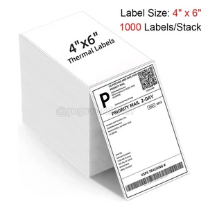 4"x6" Fanfold Direct Thermal Shipping Labels for Zebra Rollo Printer 1000-10000 - Picture 1 of 7