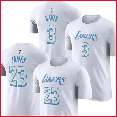 🎉Los Angeles La*kers White City Edition nombre y número para fans: James, Davis Foto 1 de 4