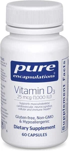 Pure Encapsulations Vitamina D3 25 mcg (1.000 UI) - 60 unidades (paquete de 1)  - Imagen 1 de 8