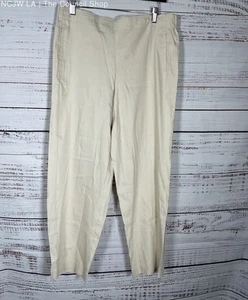 NWT Women's J. Jill Beige Linen Pull on Pants Size 12 - Picture 1 of 3