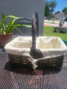 Basket with removable liner three divided sections 13.5" X 5.5" X 8" - Picture 1 of 4