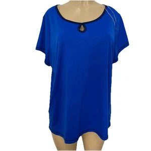 St John’s Bay Blue Light Weight Tee Shirt Womens Plus Size 1X  Top - Picture 1 of 10