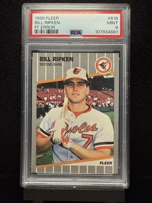 1989 Fleer - Billy Ripken #616 FF on Bat Knob ERROR CARD - Image 1 of 4