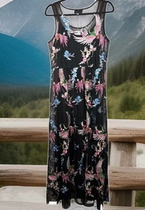 Johnny Was Mazzy A-Line Dress XL Bird Of PARADISE Floral Embroidered Maxi Slip🌺 - Picture 1 of 7
