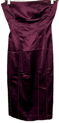 Bebe Dress S Deep Purple Bandage Bodycon Wiggle Strapless Eggplant Y2K Vintage - Image 1 of 4
