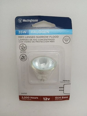 WESTINGHOUSE 35W / 12V MR11 LENSED NARROW FLOOD BULB, GU4 BASE, 04765 - Image 1 of 4