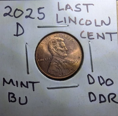 2025 D 林肯盾牌美分便士带 DDO/DDR 错误 — 第 1/4 张图片
