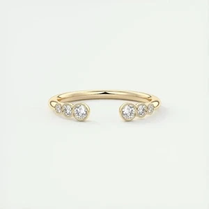 Antique 0.66 TC Round Cut Bezel Set Band,925 Sterling Silver,Open Cuff Band Gift - Picture 1 of 8