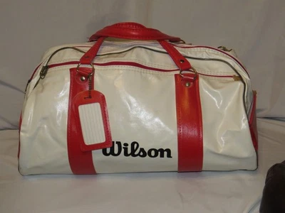 Bolsa de lona de golf Wilson de cuero rojo y blanco Foto 1 de 4