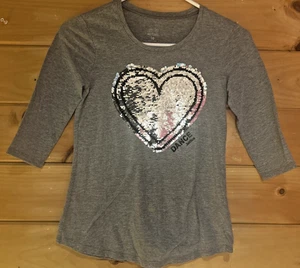 Justice Sequence Heart Dance Long 3/4 Sleeve Size 10 - Picture 1 of 4