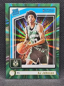 2024-25 Panini Donruss AJ Johnson Milwaukee Bucks Rated Rookie Green Laser Card - Picture 1 of 2
