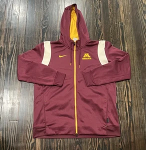 Nike Minnesota Gophers Full Zip Hoodie Men’s Burgundy Red Polyester - Picture 1 of 7