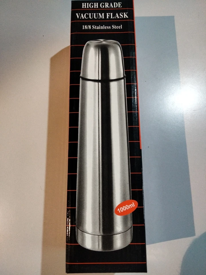 TERMOS THERMOS ACCIAIO INOX BORRACCIA TERMICA  1 LITRO CONTENITORE - Immagine 1 di 1