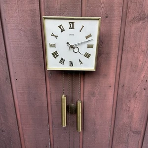 Vintage Linden MCM Square Chime Wanduhr - Bild 1 von 11